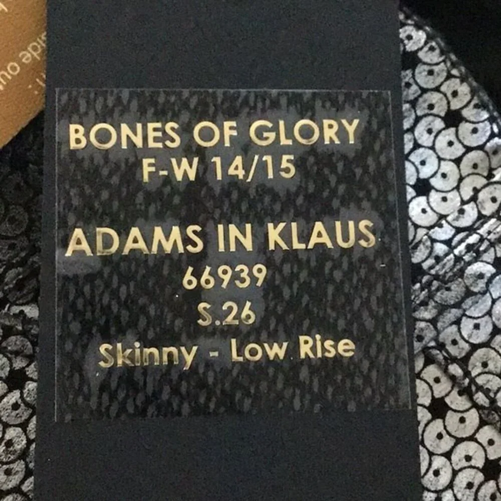 Bones of Glory Silver Skinny Jeans 26 NWT